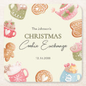 Pastel Playful Christmas Cookie Exchange Party Rechteckiger Pappuntersetzer (Vorderseite)