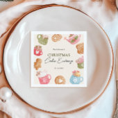 Pastel Playful Christmas Cookie Exchange Party Serviette