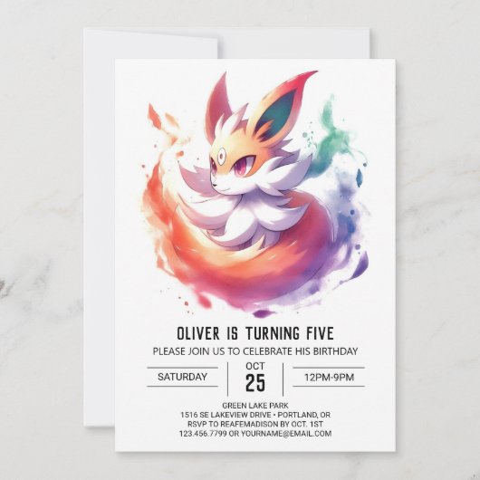 Pastel Playful Fox Geburtstag Einladung (Vorderseite)
