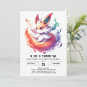 Pastel Playful Fox Geburtstag Einladung (Stehend Vorderseite)