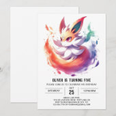 Pastel Playful Fox Geburtstag Einladung (Vorne/Hinten)