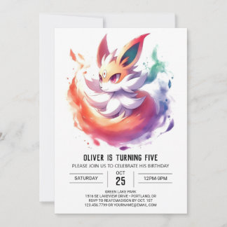 Pastel Playful Fox Geburtstag Einladung