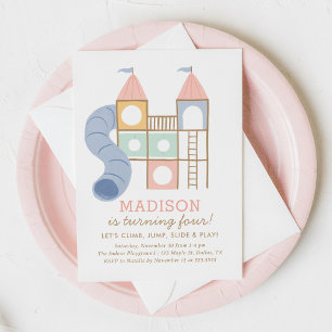 Pastel Playground Party im Park Girl Geburtstag Einladung