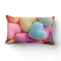 Pastel Plush Hearts Throw Kissen