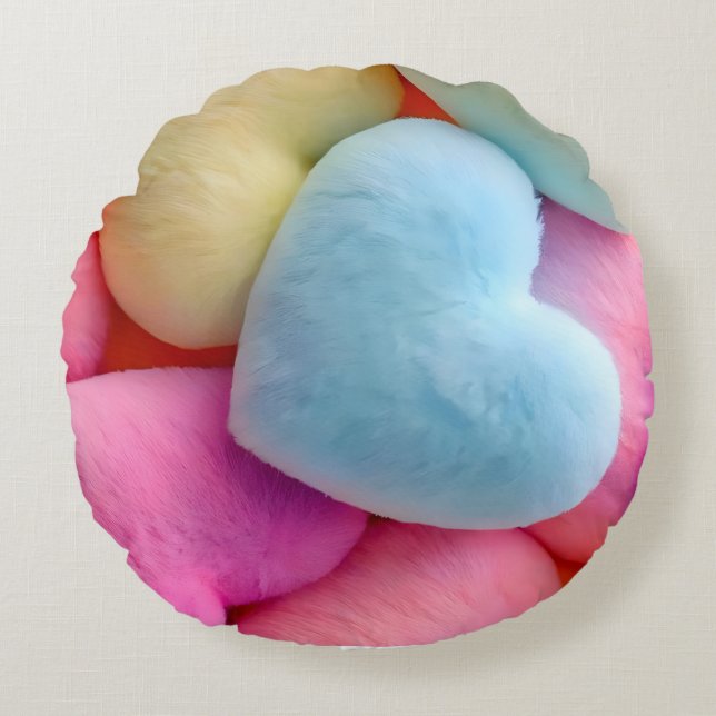 Pastel Plush Hearts Throw Kissen (Vorderseite)