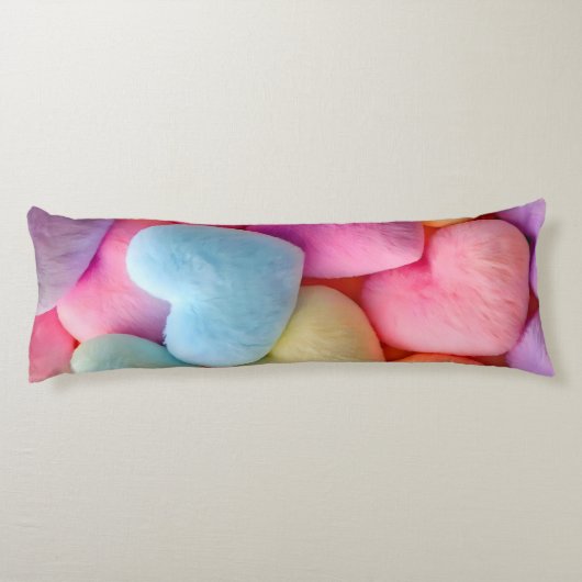 Pastel Plush Hearts Throw Kissen (Rückseite)