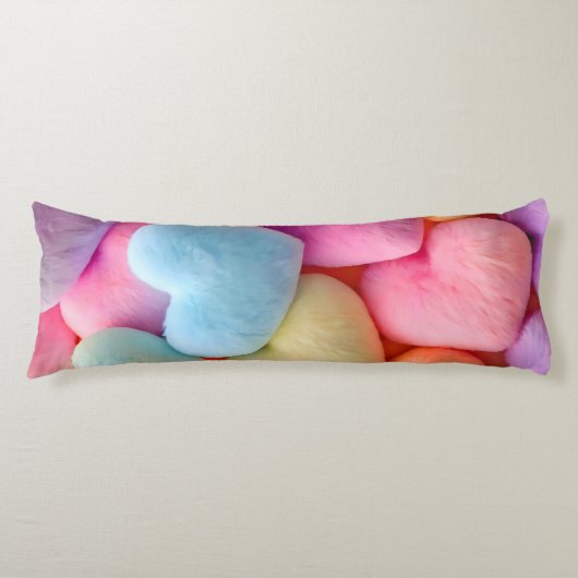 Pastel Plush Hearts Throw Kissen (Vorderseite)