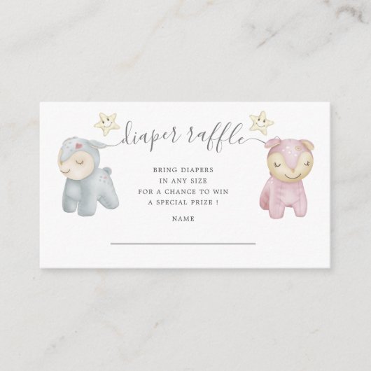 Pastel Plush Toys Diaper Raffel Ticket Begleitkarte (Vorderseite)