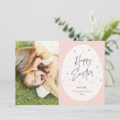 Pastel Polk a Dot Egg Happy Oaster Foto Einladung (Stehend Vorderseite)