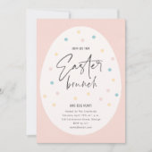 Pastel Polk a Dot Oaster Brunch und Eierjagd Einladung (Vorderseite)