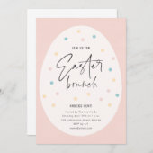 Pastel Polk a Dot Oaster Brunch und Eierjagd Einladung (Vorne/Hinten)