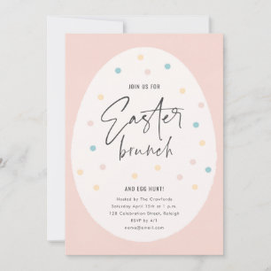 Pastel Polk a Dot Oaster Brunch und Eierjagd Einladung