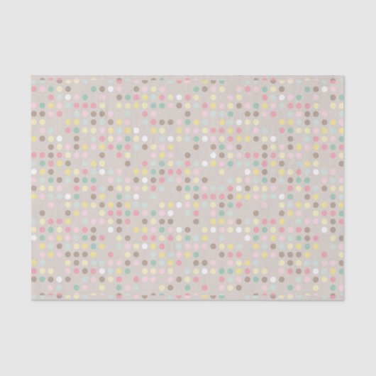 Pastel Polka Dot Babydusche Seidenpapier (Vorderseite)