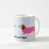 Pastel Polka Dot Dackel Kaffee Tasse (VorderseiteRechts)