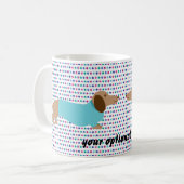 Pastel Polka Dot Dackel Kaffee Tasse (Vorderseite Links)