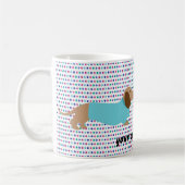 Pastel Polka Dot Dackel Kaffee Tasse (Links)