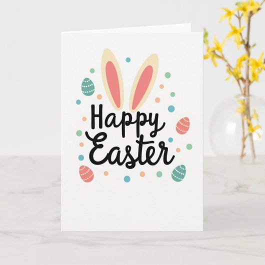 Pastel Polka Dot Easter Card Karte (Gelbe Blume)