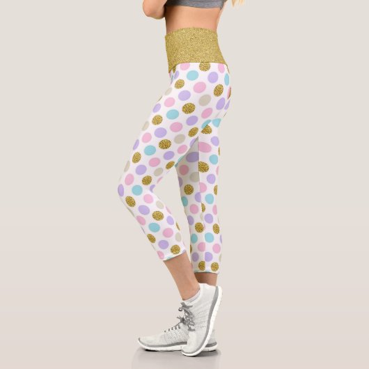 Pastel Polka Dot Glitzer Capri Leggings (Links)