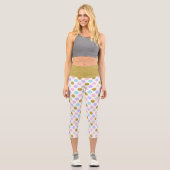Pastel Polka Dot Glitzer Capri Leggings (Vorderseite)