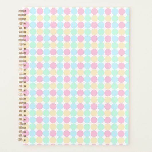 Pastel Polka Dot Hardcover Spiral Planner Planer (Vorderseite)