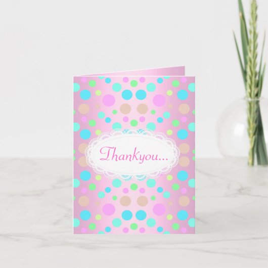 PASTEL POLKA DOT JEDEN ANLASS DANKE KARTE (Vorderseite)
