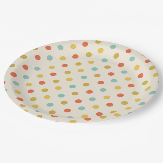 Pastel Polka Dot Pattern Pappteller (Schrägansicht)