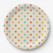 Pastel Polka Dot Pattern Pappteller (Vorderseite)
