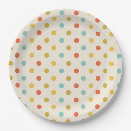 Pastel Polka Dot Pattern Pappteller (Vorderseite)