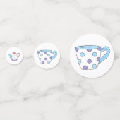 Pastel Polka Dot Teapot Tee Party Brautparty Konfetti (Rückseiten)