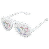 Pastel Polka Dot Teapot Tee Party Brautparty Partybrille (Schrägansicht)