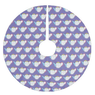 Pastel Polka Dot Teekanne Nachmittags Party Pot Polyester Weihnachtsbaumdecke