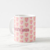 Pastel Polka Dot Umrundetes Herzmuster Kaffeetasse (Vorderseite Links)