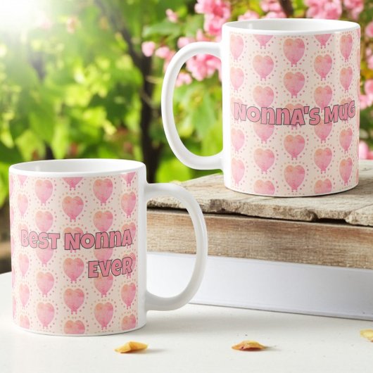 Pastel Polka Dot Umrundetes Herzmuster Kaffeetasse