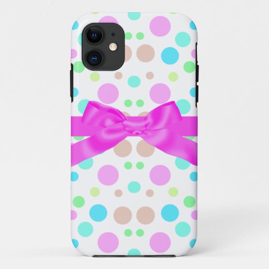 PASTEL POLKA DOT with BOW PHONE FALL Case-Mate iPhone Hülle (Rückseite)