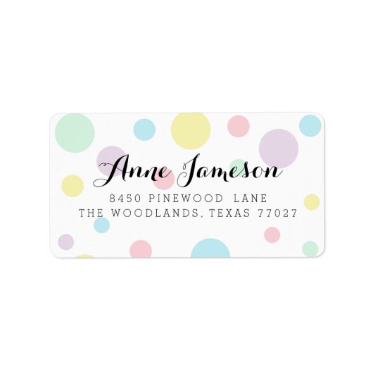 Pastel Polka Dots Address Labels Adressaufkleber (Vorne)