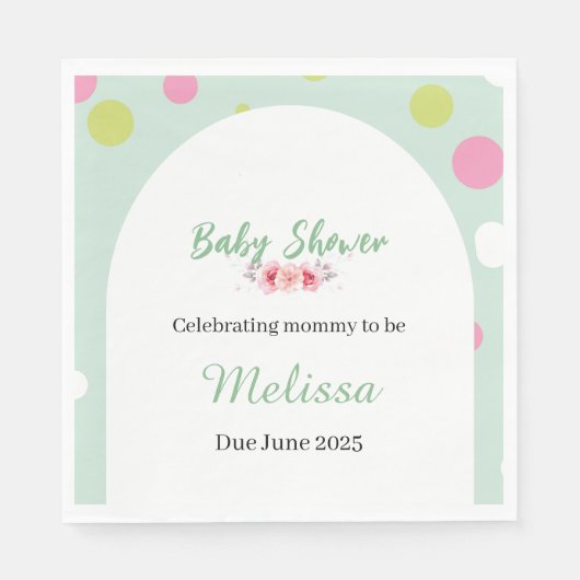 Pastel polka dots Babydusche Serviette (Vorderseite)