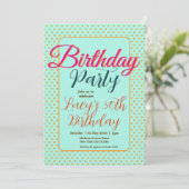 Pastel Polka Dots Birthday Party Einladung (Stehend Vorderseite)