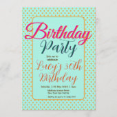 Pastel Polka Dots Birthday Party Einladung (Vorderseite)