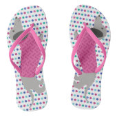 Pastel Polka Dots Dackel Flip Flops Badesandalen (Fußbett)
