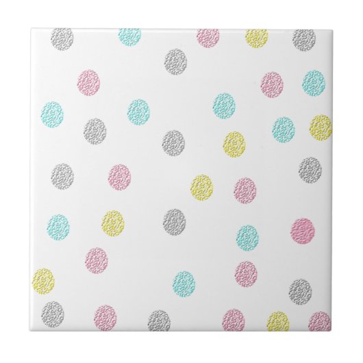 Pastel Polka Dots Fliese (Vorderseite)