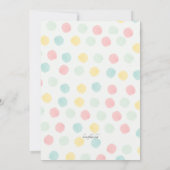 Pastel Polka Dots Foto Frame Baby Dusche Einladung (Rückseite)