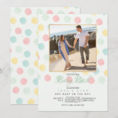 Pastel Polka Dots Foto Frame Baby Dusche Einladung (Vorne/Hinten)