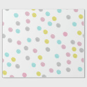 Pastel Polka Dots Geschenkpapier (Flach)