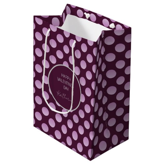 Pastel Polka Dots Mittlere Geschenktüte (Vorderseite Schrägansicht)