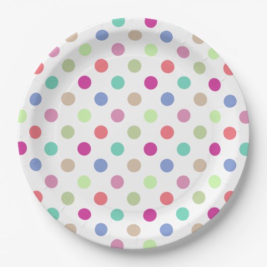 Pastel Polka Dots Pappteller (Vorderseite)