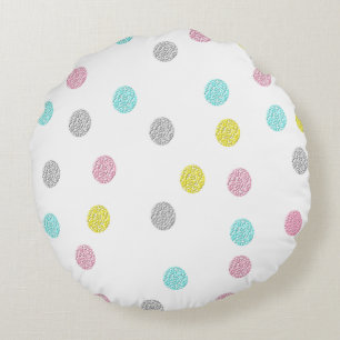 Pastel Polka Dots Rundes Kissen
