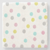 Pastel Polka Dots Steinuntersetzer (Vorderseite)