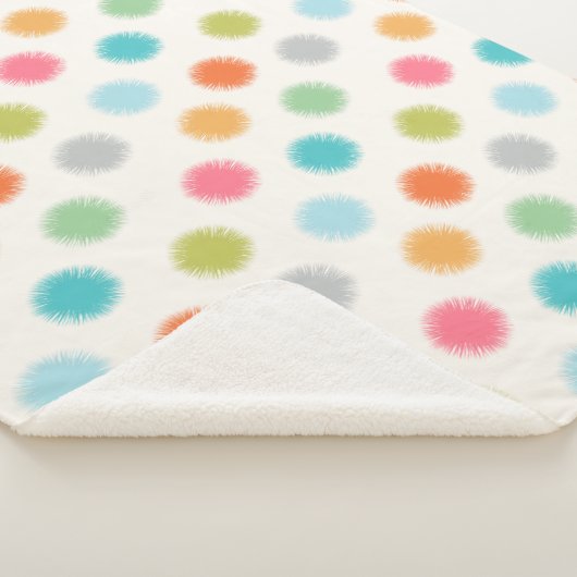 Pastel Pompoms Sherpa Blanket Sherpadecke (3/4)