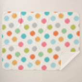 Pastel Pompoms Sherpa Blanket Sherpadecke (Vorderseite (Horizontal))