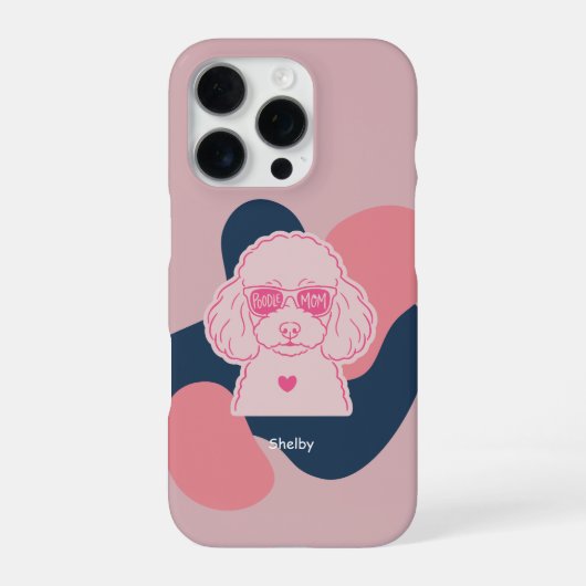 Pastel Poodle Mom Custom Name Phone Case iPhone Hülle (Rückseite)